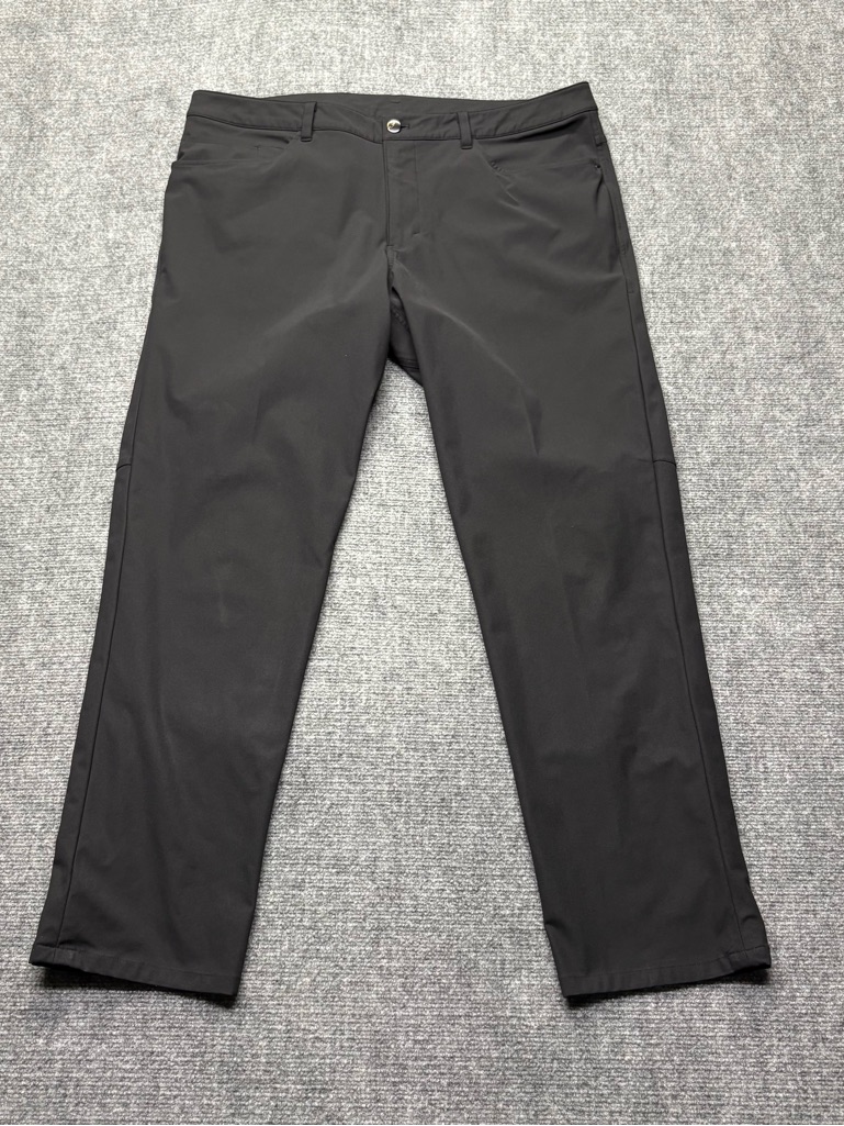 Lululemon Abc Pants Mens 38x31 Black Classic Fit Warpstreme M5583s Golf Casual